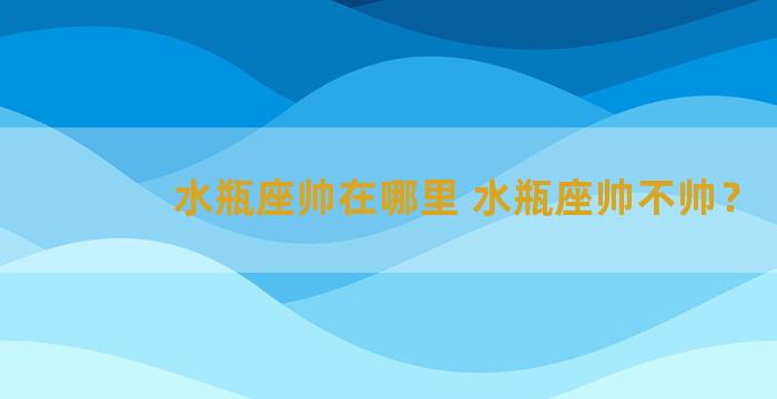 水瓶座帅在哪里 水瓶座帅不帅？